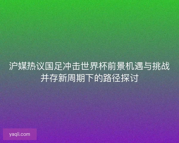 沪媒热议国足冲击世界杯前景机遇与挑战并存新周期下的路径探讨